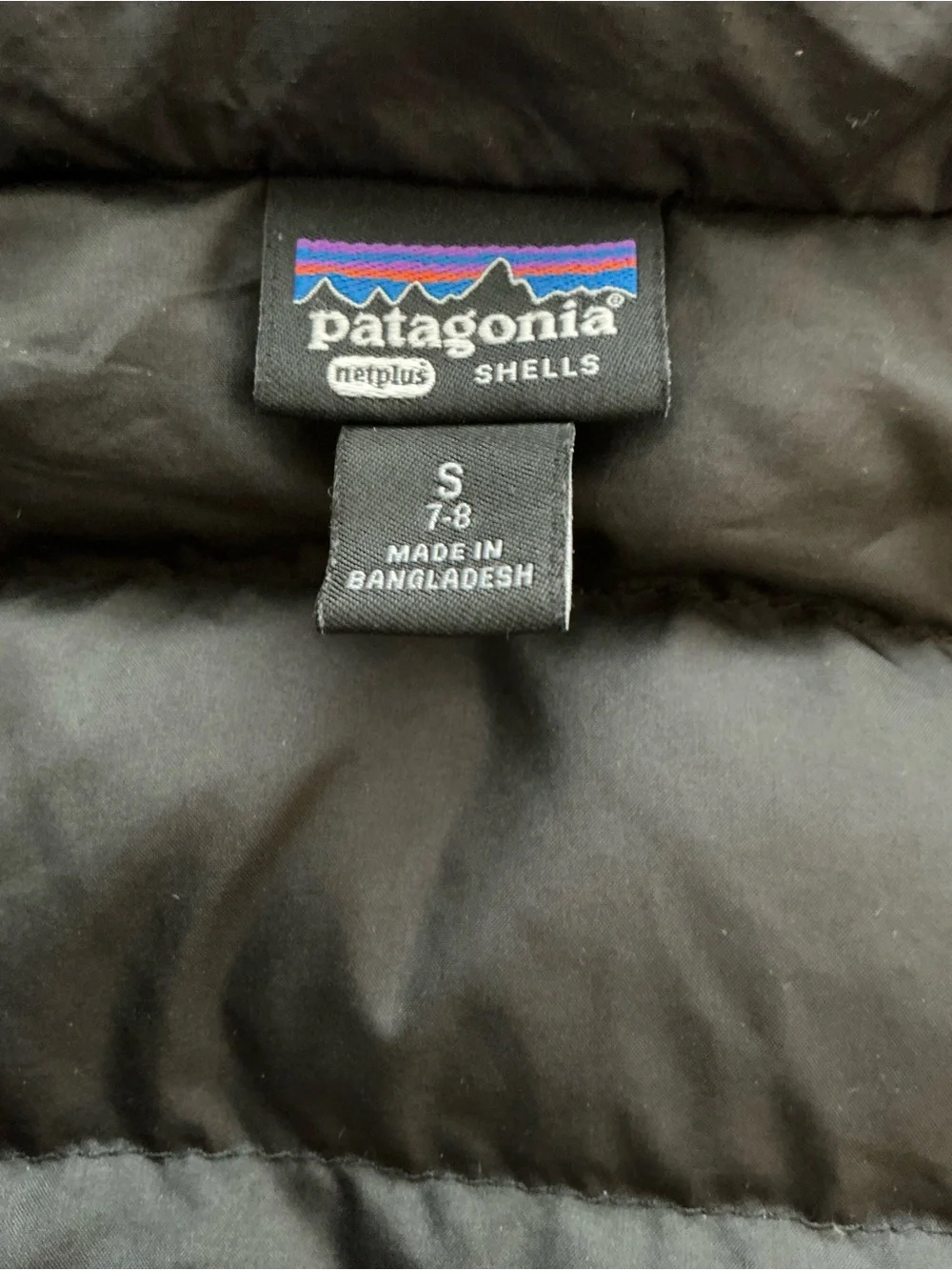 PATAGONIA Kids Down Puffer Jacket Full Zip Insulated Coat | Black | Size 7-8